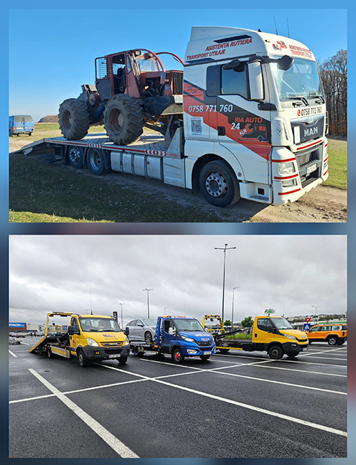 Tractări auto Iași — platformă cu lift